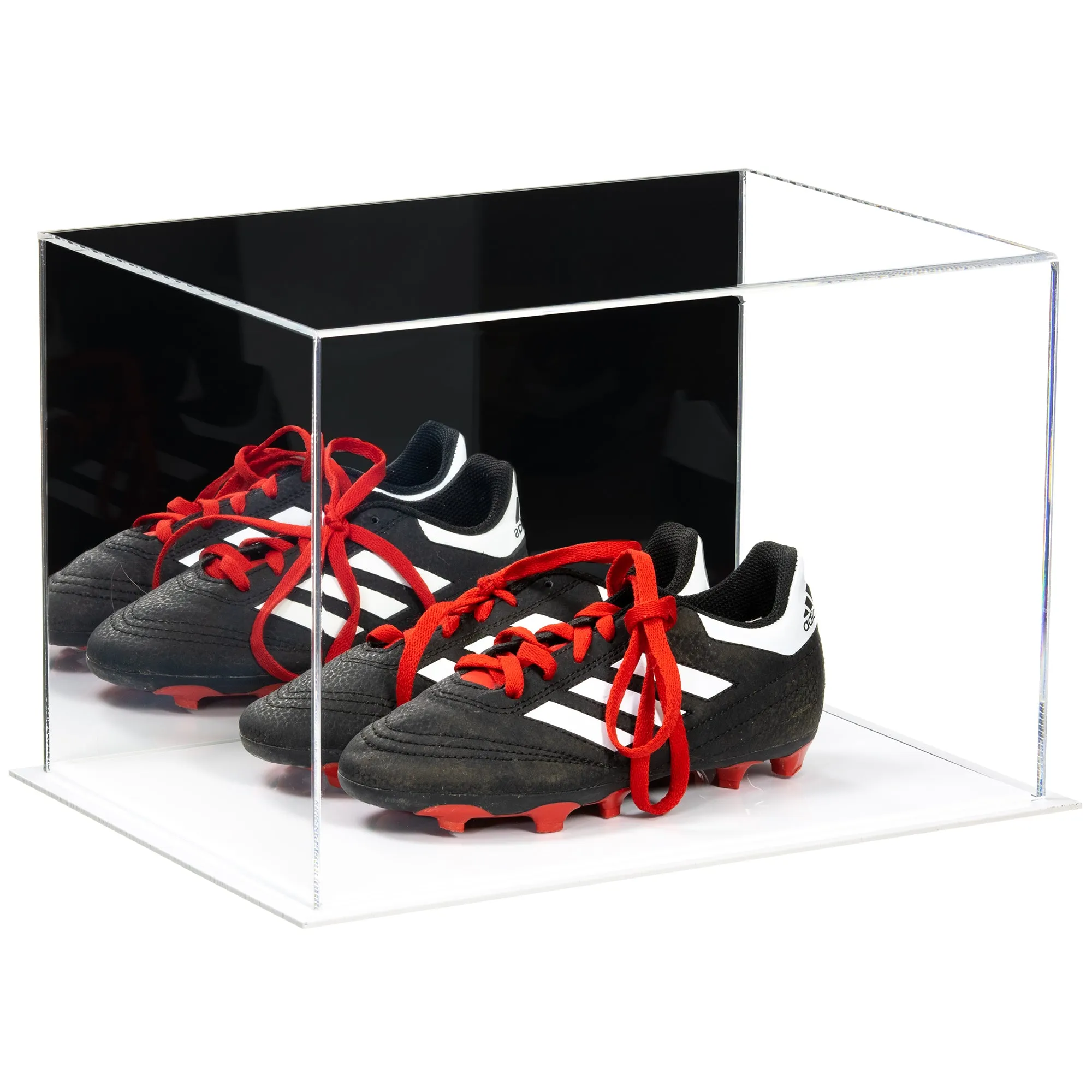 Acrylic Kids Shoes Display Case 12 x 8.25 x 8 - Mirror no Wall Mounts (A004/V41)