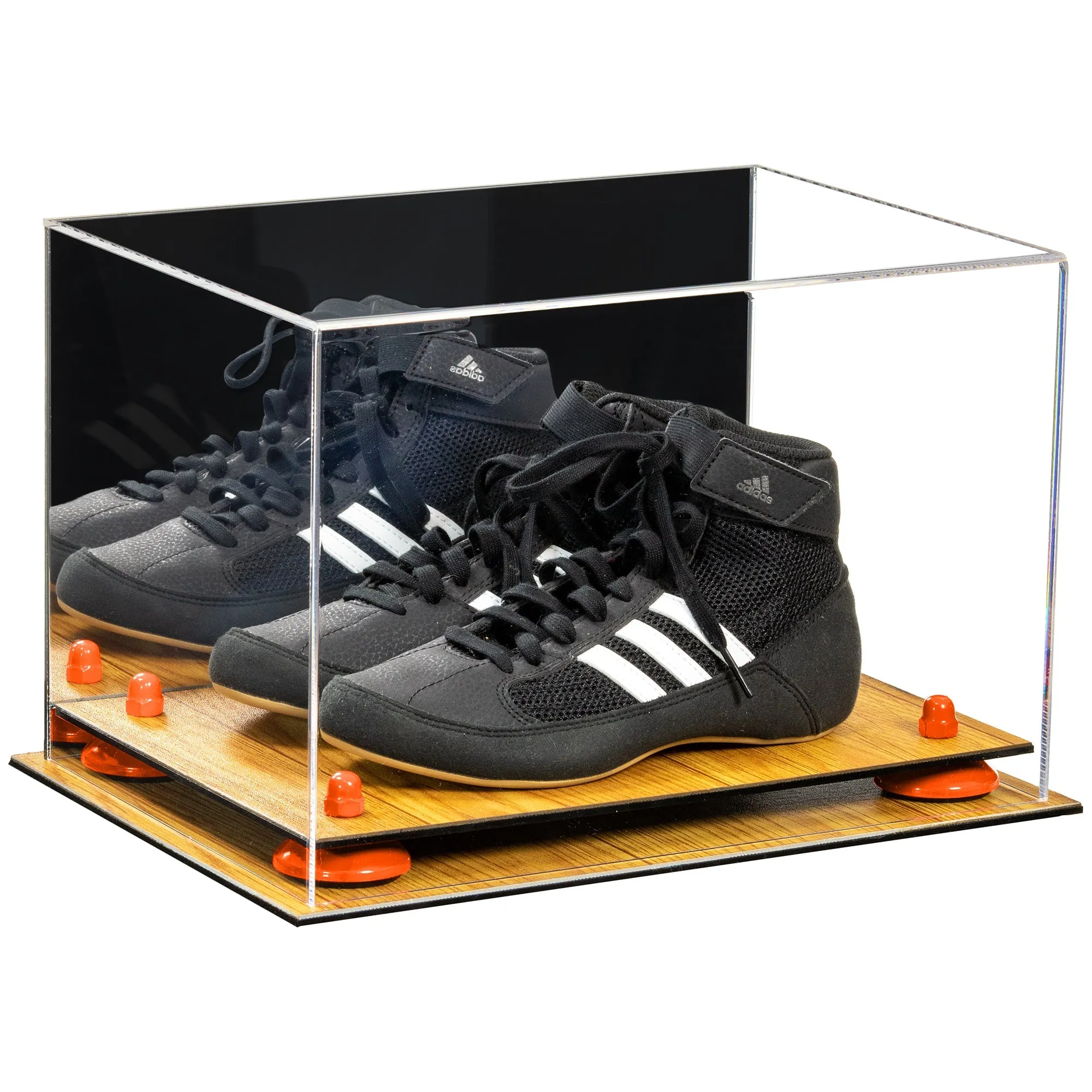 Acrylic Kids Shoes Display Case 12 x 8.25 x 8 - Mirror Wall Mounts (A004/V41)