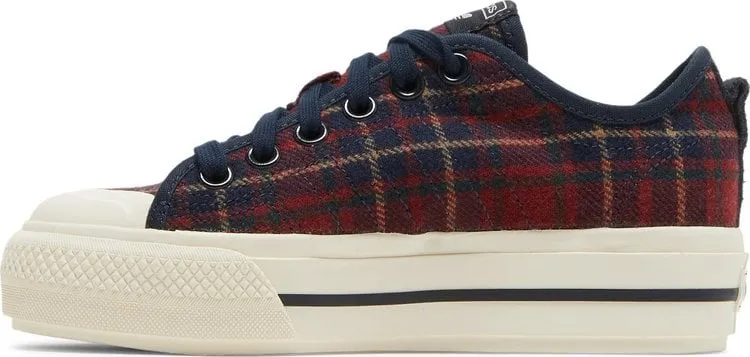 Adidas Wmns Nizza RF Platform Mid 'Plaid' Sneakers, Red