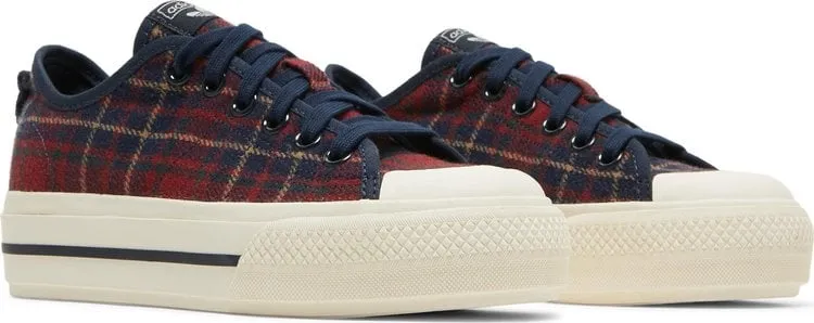 Adidas Wmns Nizza RF Platform Mid 'Plaid' Sneakers, Red
