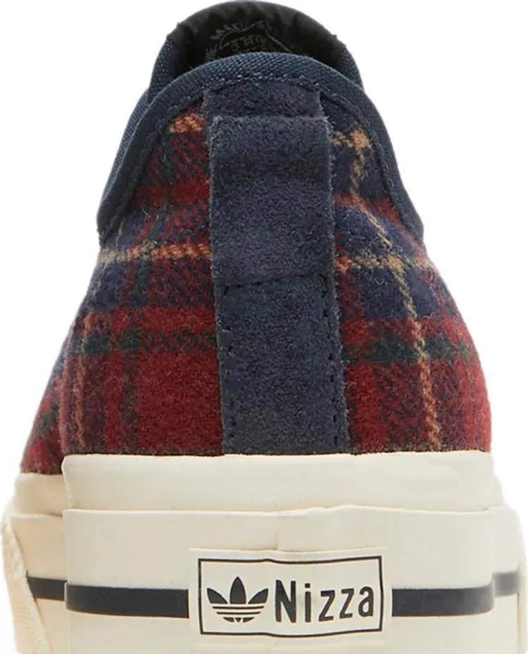 Adidas Wmns Nizza RF Platform Mid 'Plaid' Sneakers, Red