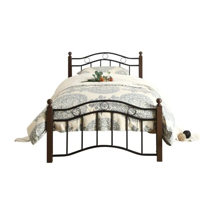 Black & Brown Designed Metal Platform Bed