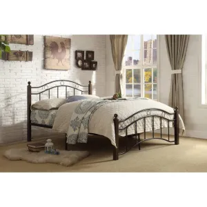 Black & Brown Designed Metal Platform Bed