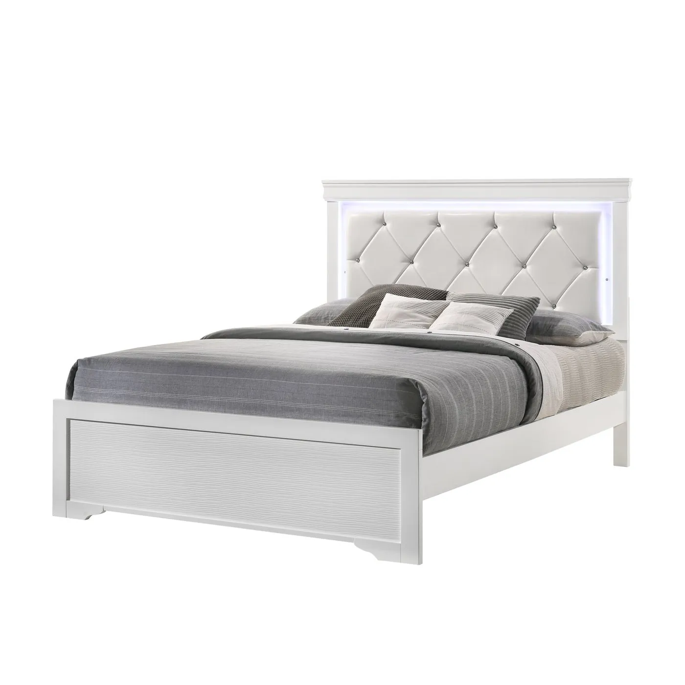 Brooklyn White Collection Queen Platform Bed