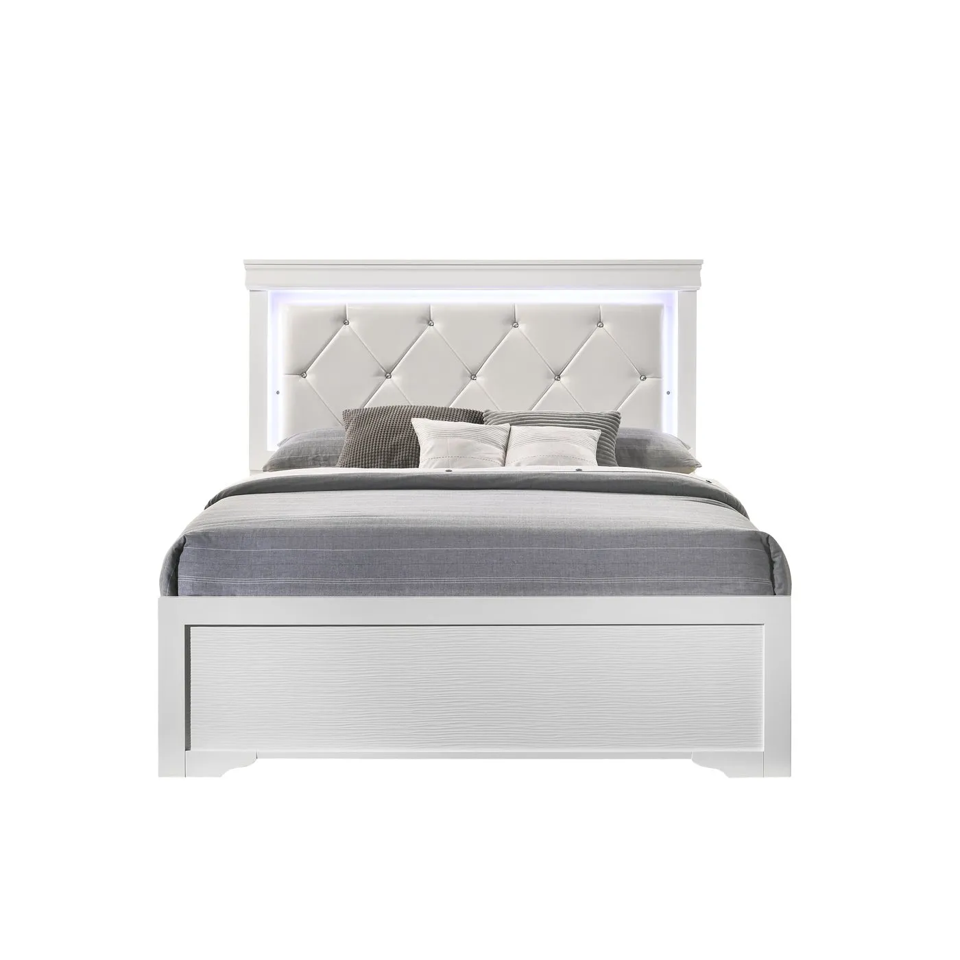 Brooklyn White Collection Queen Platform Bed