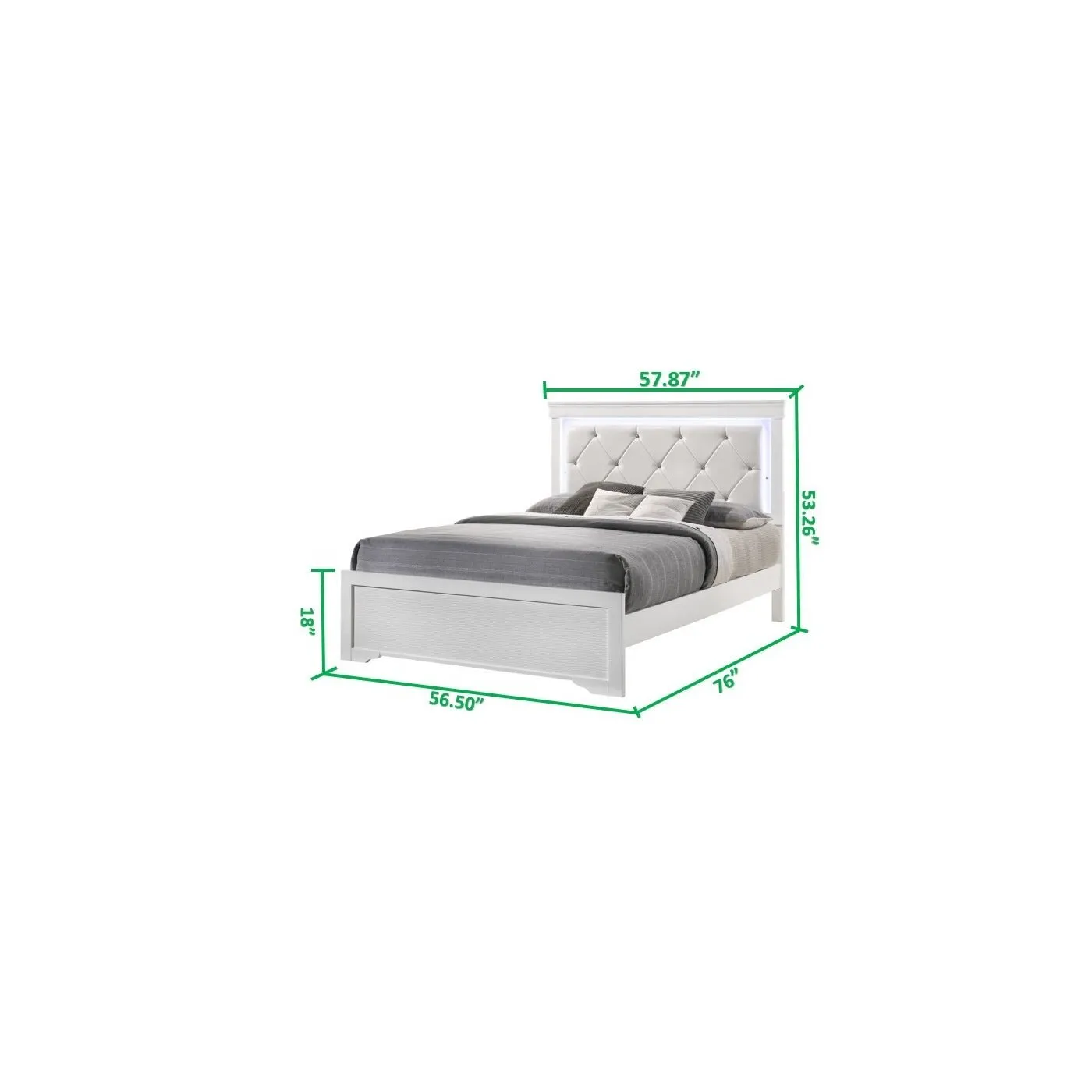 Brooklyn White Collection Queen Platform Bed
