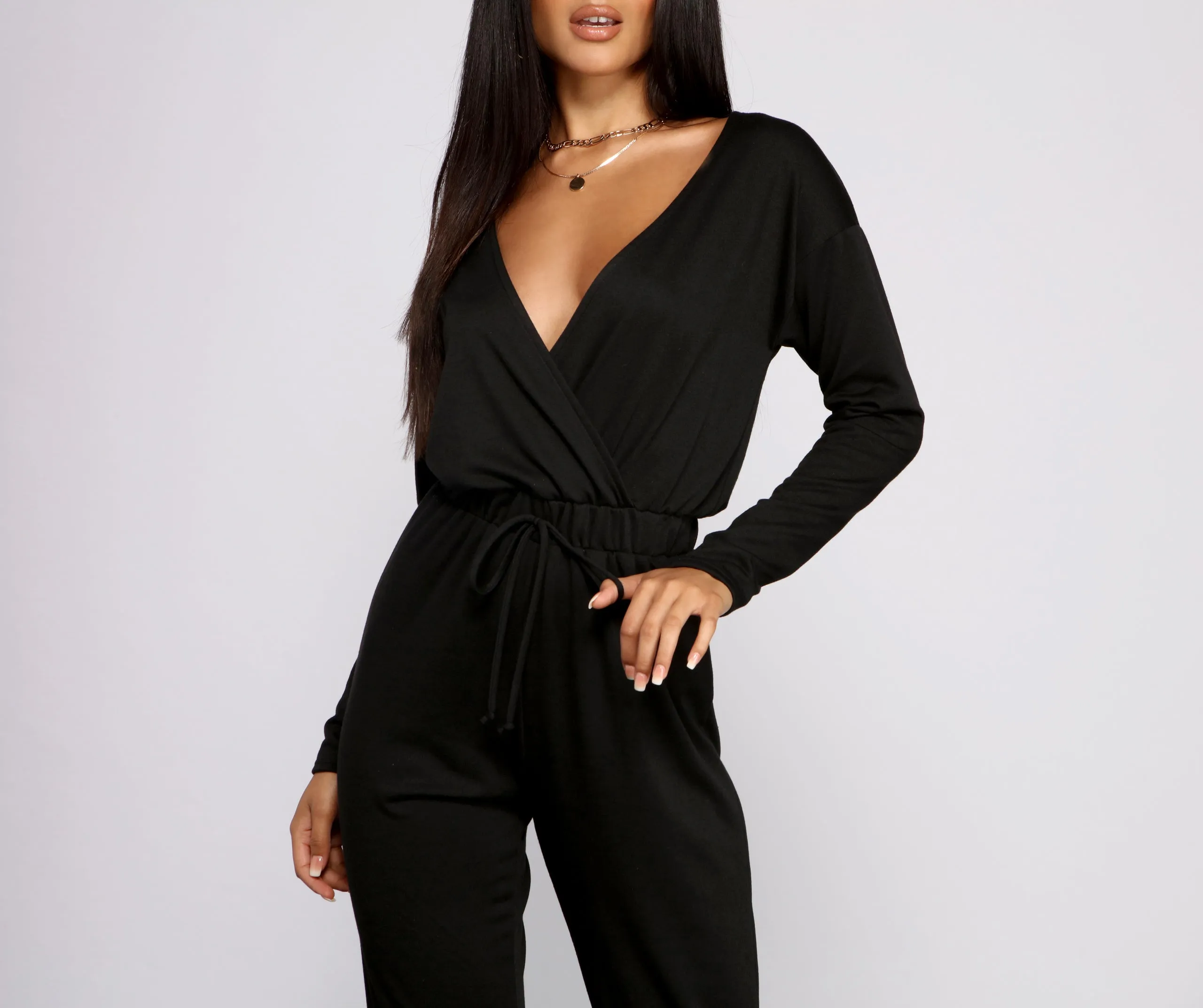 Casual Mood Surplice Jogger Jumpsuit