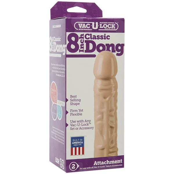 Classic 8 Inch Dildo Dong Attachment - Vac-U-Lock