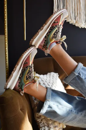 Color Block Leopard Sneakers