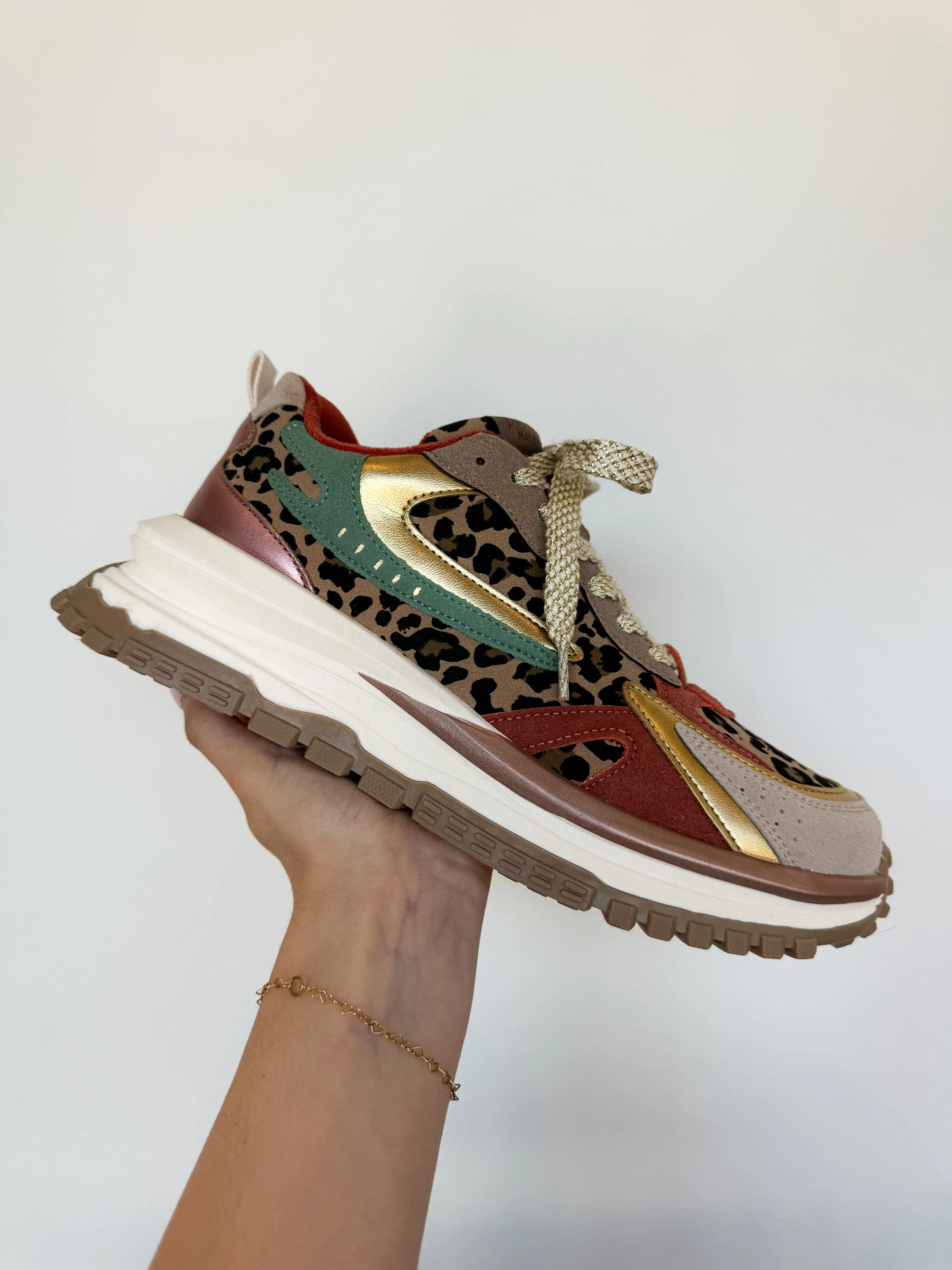 Color Block Leopard Sneakers