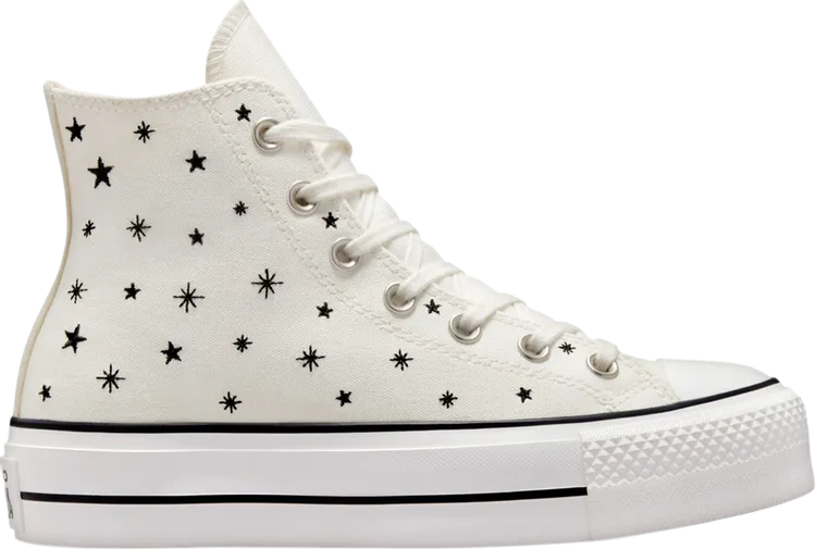 Converse Wmns Chuck Taylor All Star Lift Platform High Embroidered Stars - Egret, cream