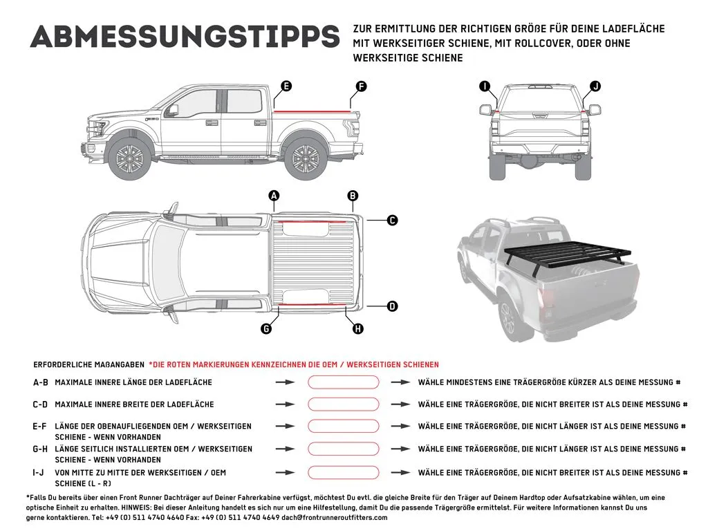 Front Runner Pickup Truck Slimline II Load Bed Rack Kit / 1165(W) x 1560(L)