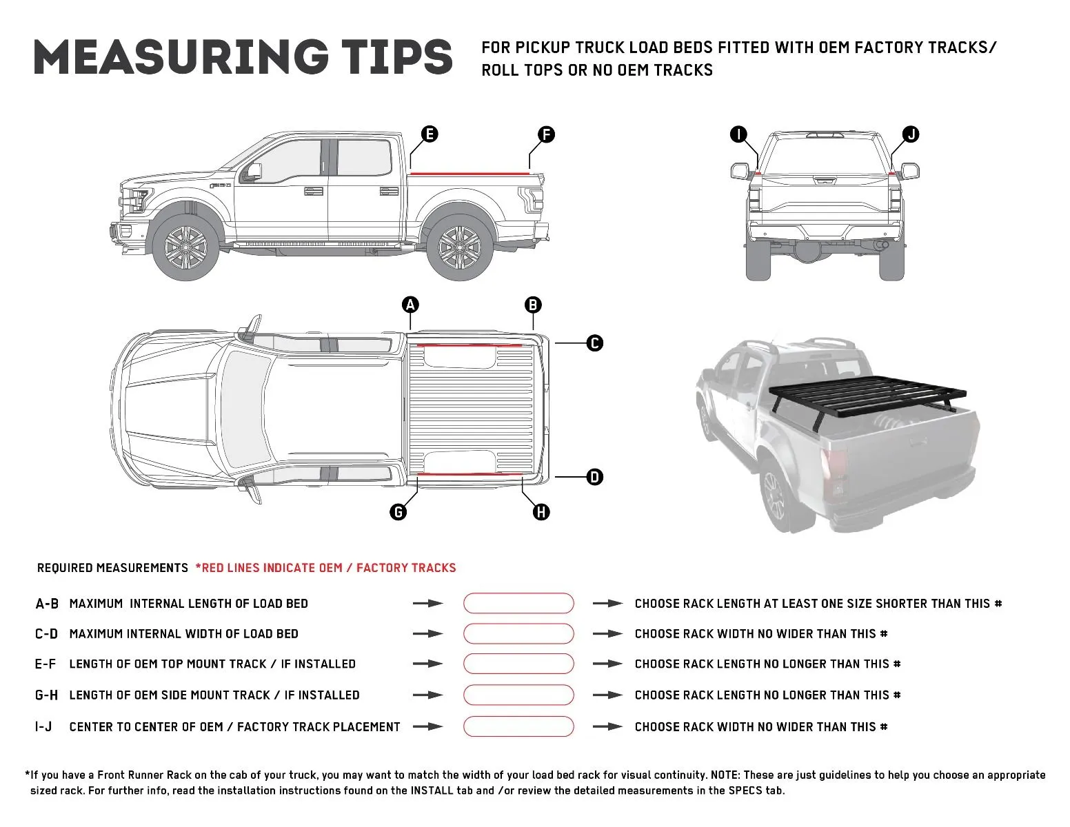 Front Runner Pickup Truck Slimline II Load Bed Rack Kit / 1165(W) x 1560(L)