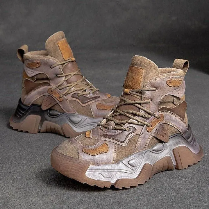 Handmade Leather Sneakers - Women's Casual Shoes - Boot RZ428