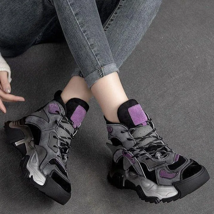 Handmade Leather Sneakers - Women's Casual Shoes - Boot RZ428
