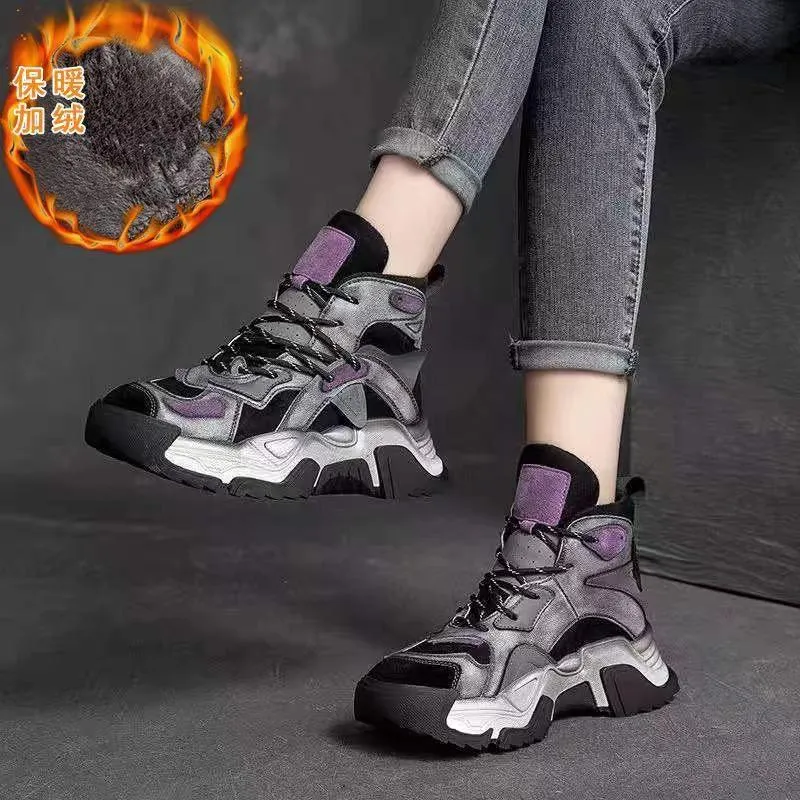 Handmade Leather Sneakers - Women's Casual Shoes - Boot RZ428
