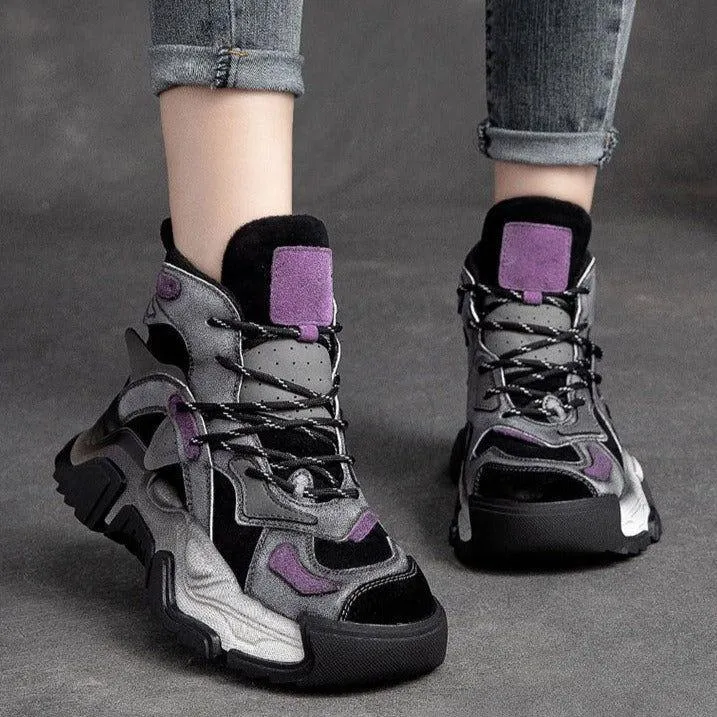 Handmade Leather Sneakers - Women's Casual Shoes - Boot RZ428