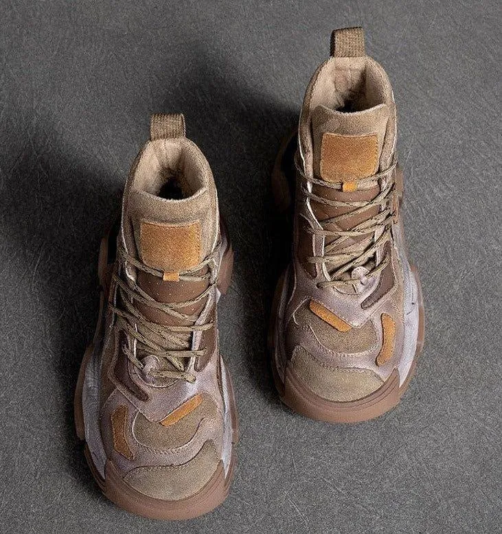 Handmade Leather Sneakers - Women's Casual Shoes - Boot RZ428