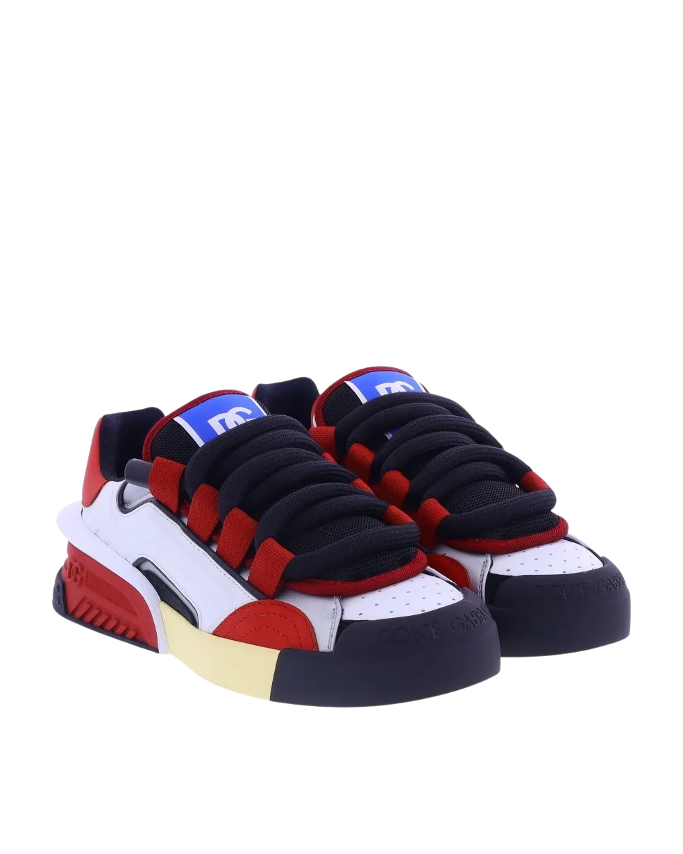 Heren Mixed Portofino Sneakers Rood