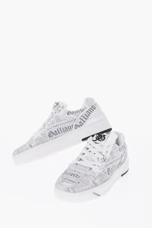 John Galliano Fabric GAZETTE Sneakers with Rhinestone Embellishment