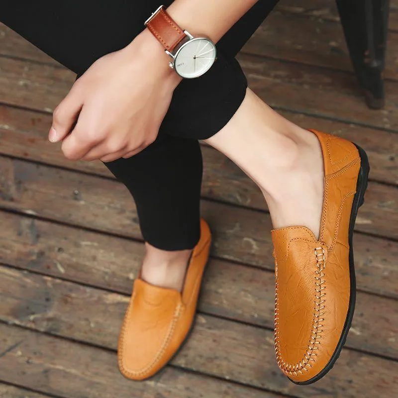Leather Loafers Men's Casual Shoes JOS0239 Breathable Italian