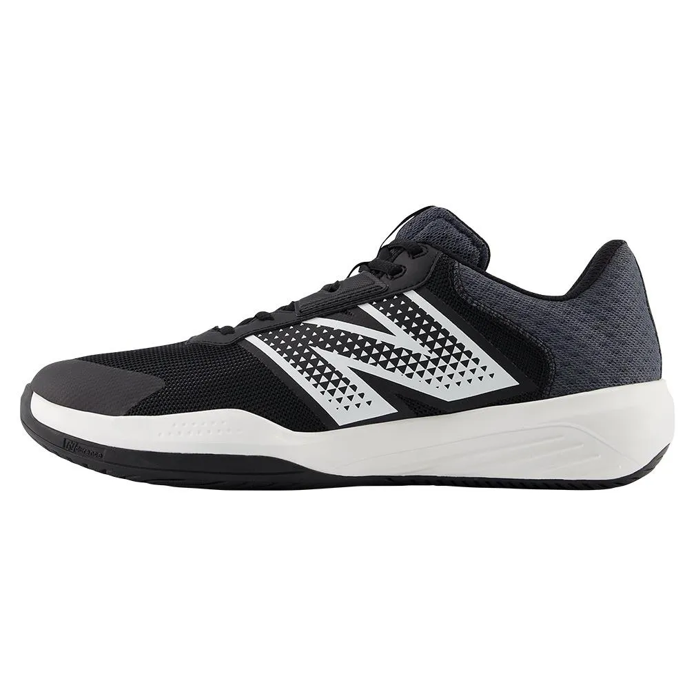 Men`s 696v6 2E Width Tennis Shoes Black and White