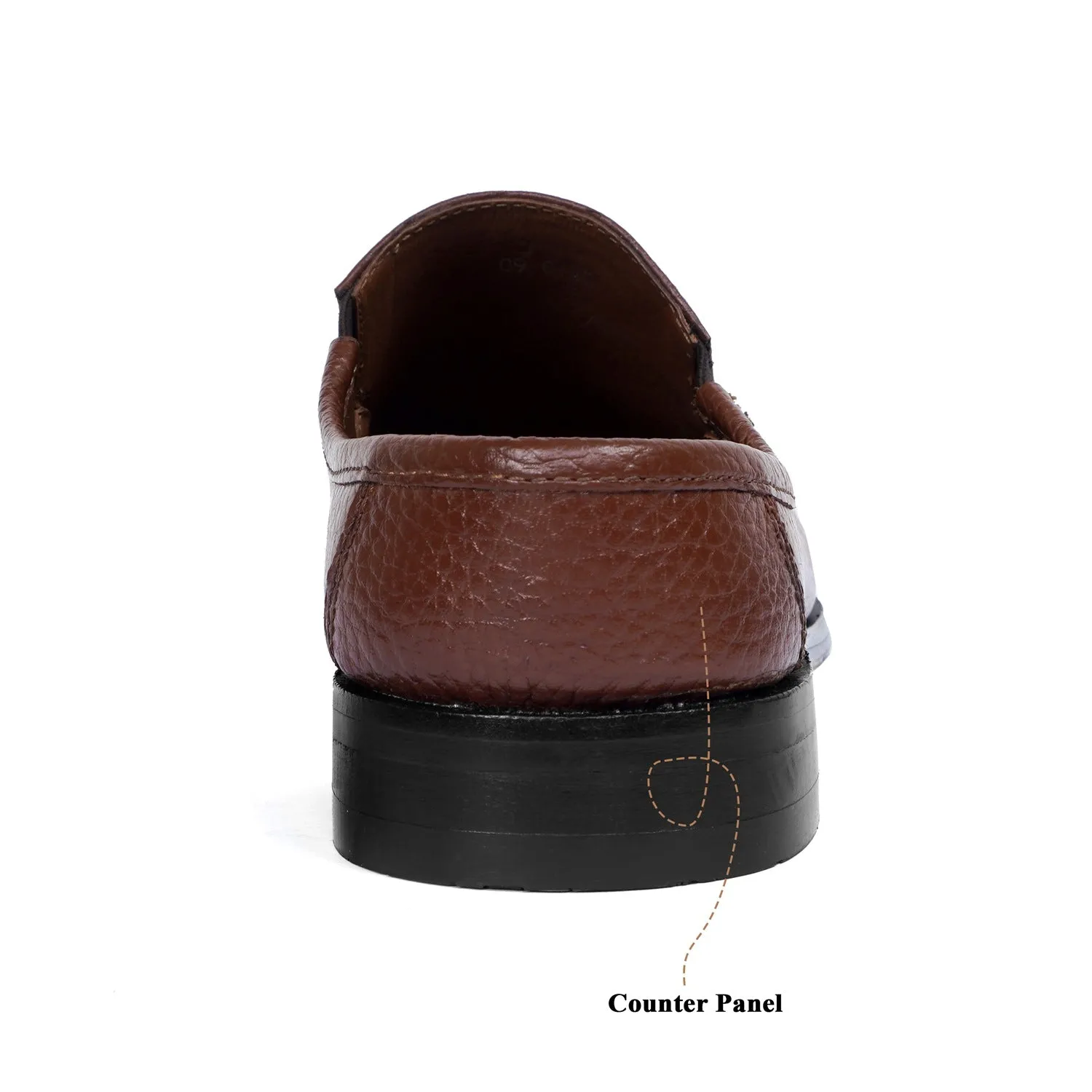 Moccasin Style Men's Mule In Textured Tan Leather