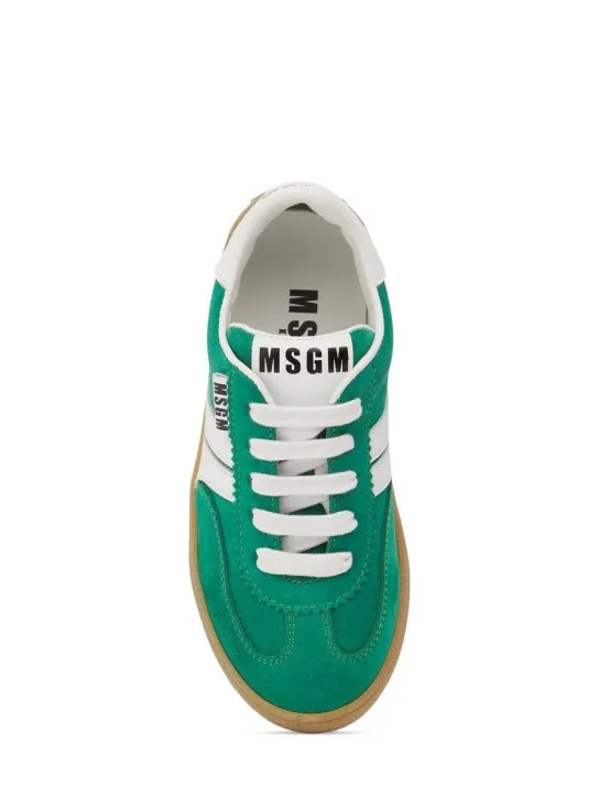 MSGM   Suede lace-up sneakers 