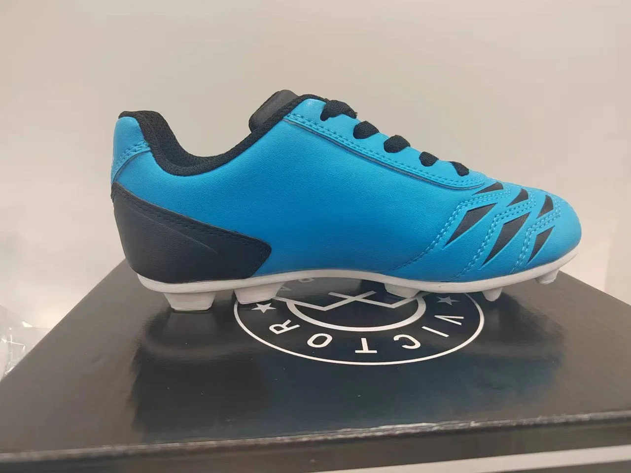 New Victor Sierra Kids Cattura MD Jr Soccer Shoes Blue/Black Size 10T