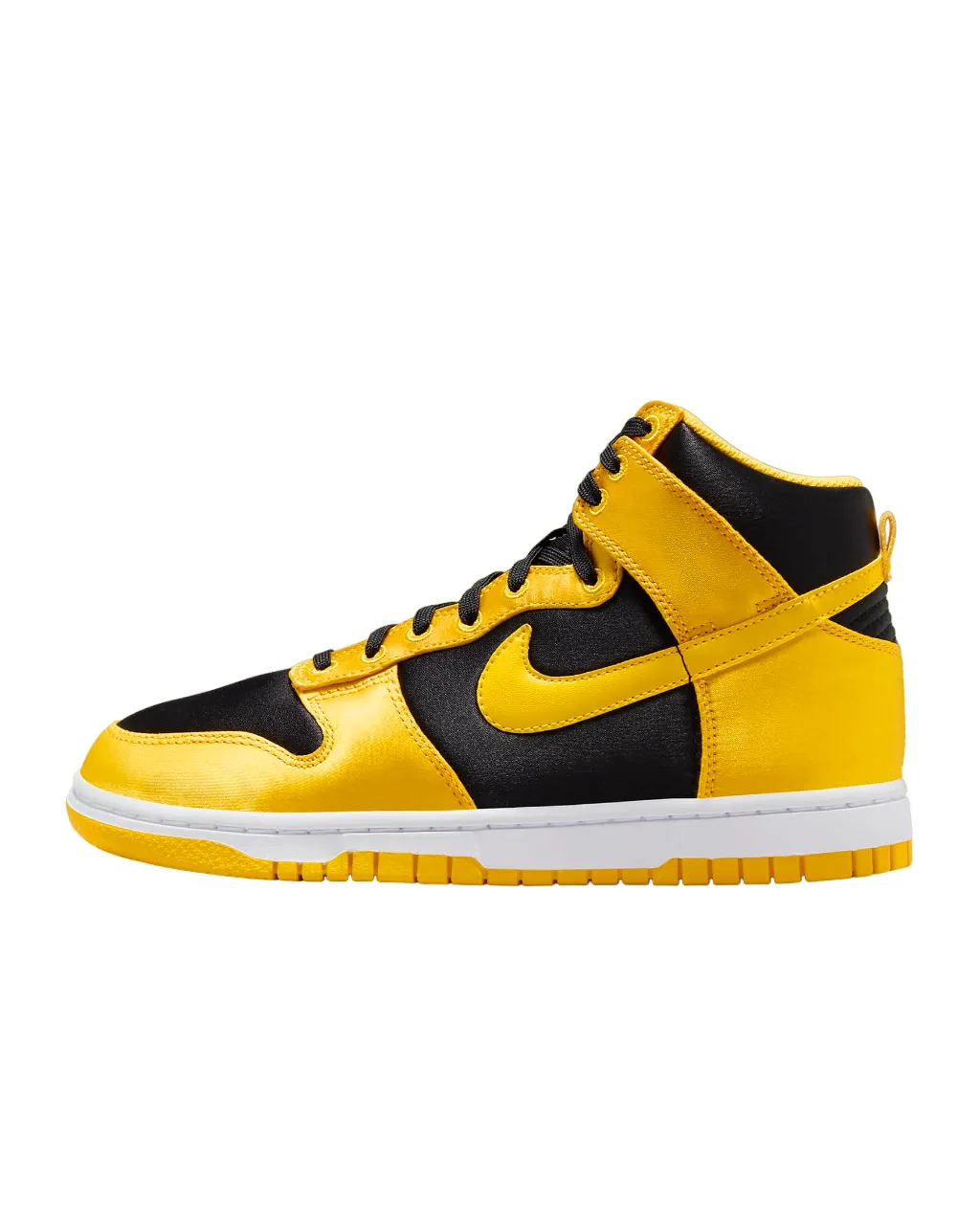 Nike scarpa sneakers da donna Dunk Alta FN4216-001 nero bianco giallo mais