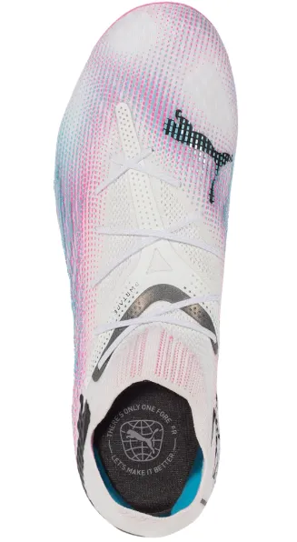 PUMA Future 7 Ultimate FG/AG Adult Soccer Cleats 107599 01 WHITE/PINK/BLUE