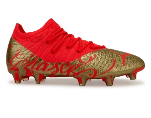 PUMA Men's Future 1.4 Neymar Jr FG/AG Fiery Coral/Gold