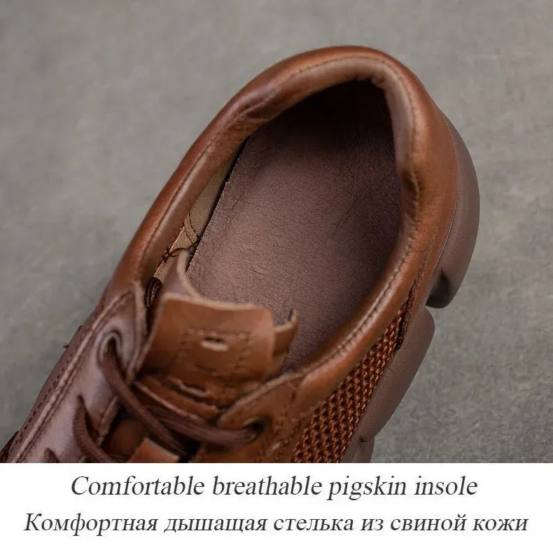 RV147 Mesh Leather Thin Walking Sneaker: Women's Casual Shoes