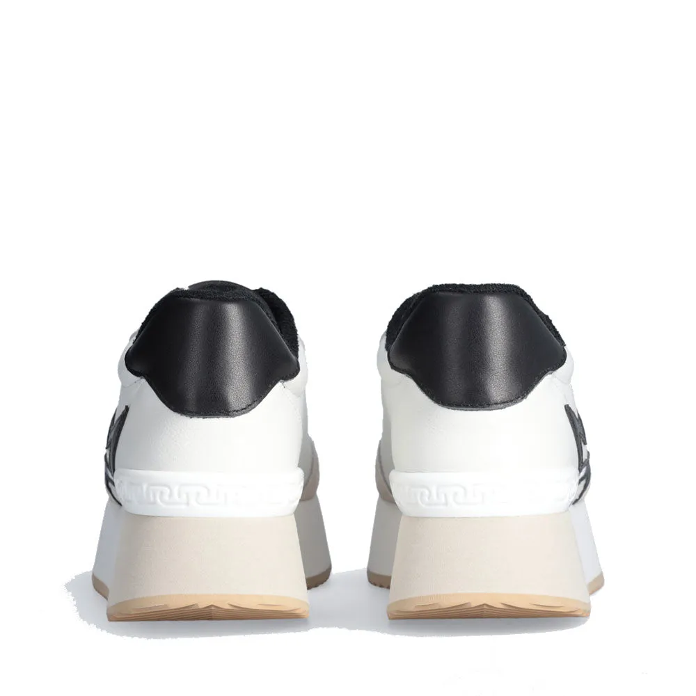Sneakers Platform Donna LIU JO Dreamy 03 in Pelle e Suede e Glitter colore White Black