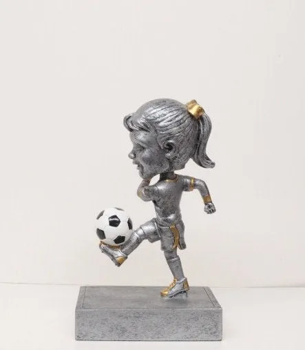 Soccer Trophy Girls Bobble Head Soccer Trophy Award Winning Team Champion Champ Kids / Jr  League Personalized Trophy