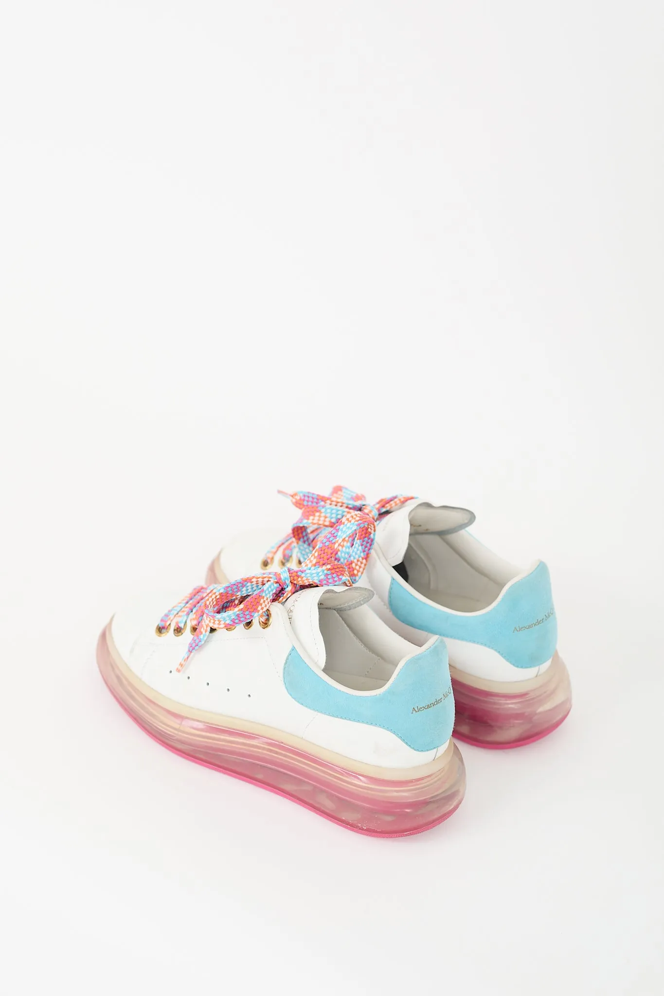 White & Multi Leather Oversized Sneaker