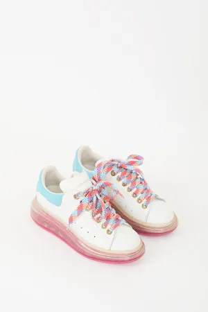 White & Multi Leather Oversized Sneaker