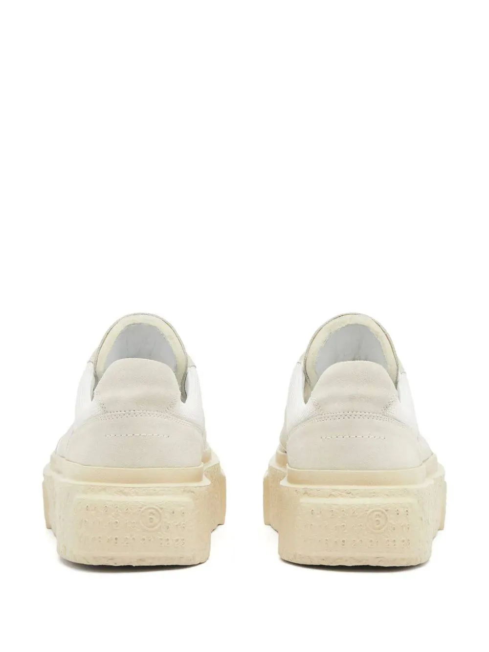White Calf Leather Platform Sneakers