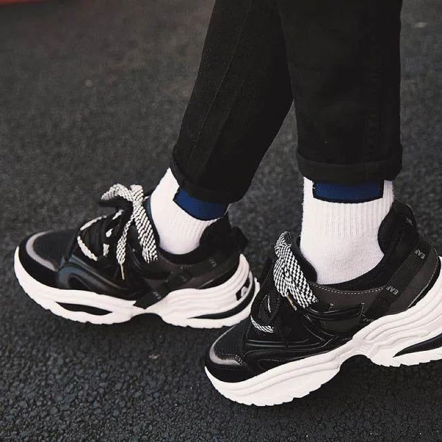 Women's Casual Shoes Breathable Vulcanized Chunky Sneakers GOS0327