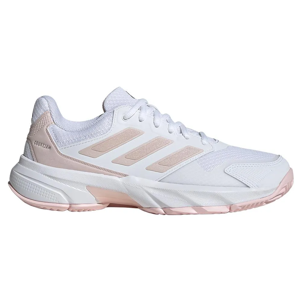 Womens CourtJam Control 3 Tennis Shoes White and Sany Pink Metallic