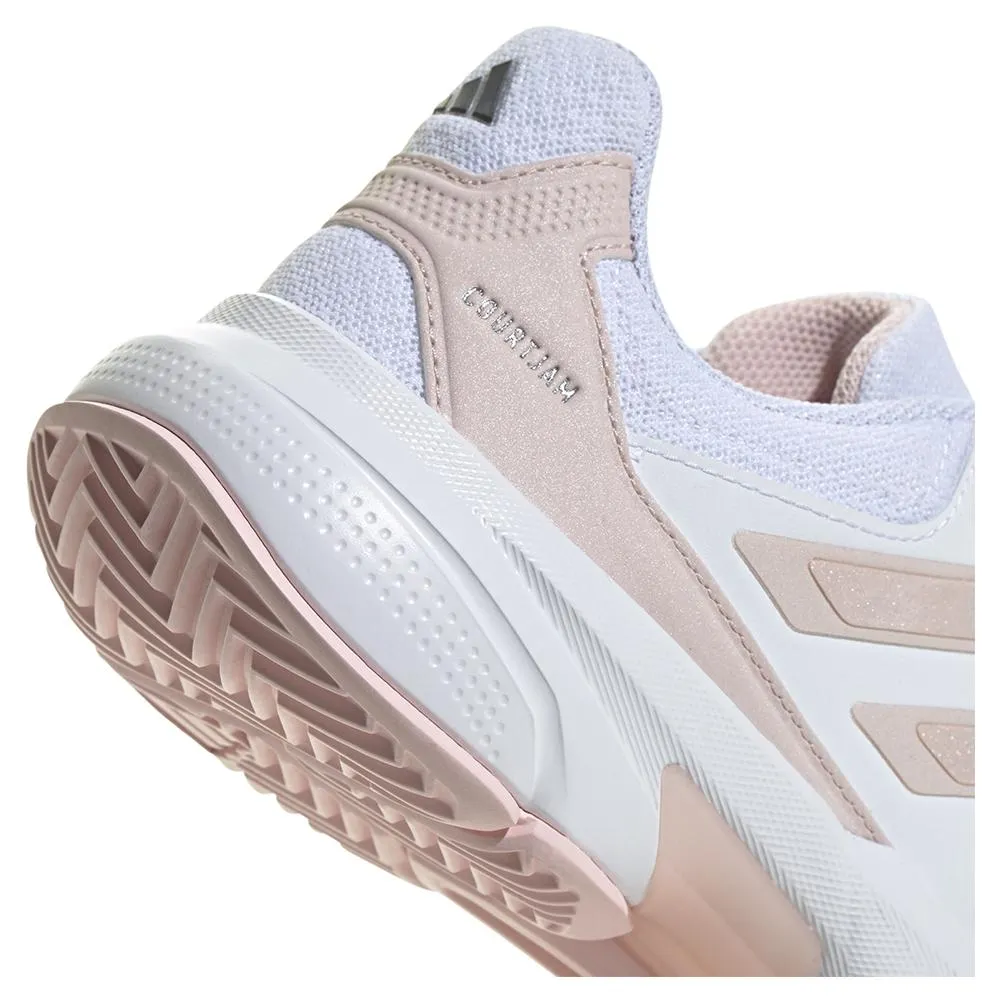 Womens CourtJam Control 3 Tennis Shoes White and Sany Pink Metallic