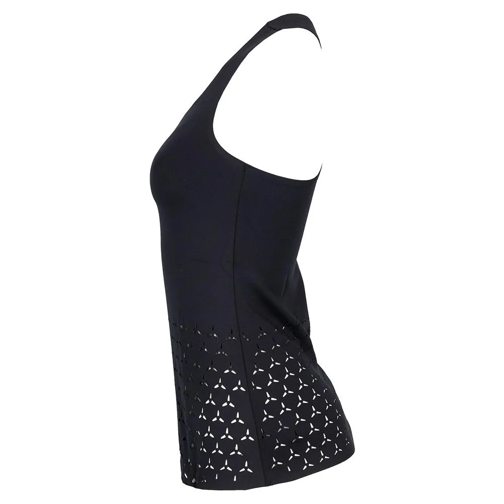Women's Game Hypersonic Pixelation Bonded Tennis Tank Nero