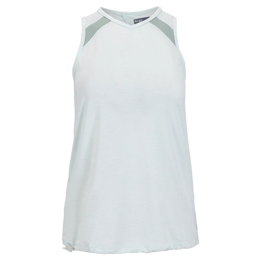 Women's Stripe Press Tennis Tank Ice and Zinc