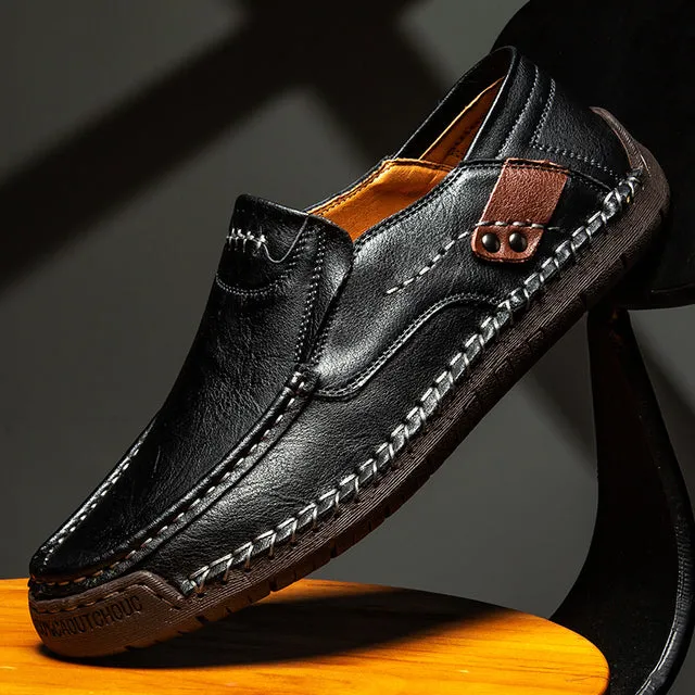 Yeknu Men&#39;s Casual Shoes Handmade Mens Style Shoes Comfortable Lace Up Men&#39;s Moccasins Breathable Mens Loafers Big Size 48 Sneakers